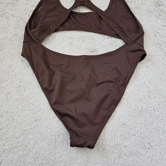 NWT Skims | Monokini Cocoa Chocolate Brown One Piece Swimsuit Womens 2X - Picture 9 of 11